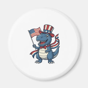 Íman Camisa Patriótica de Dinossauro Vintage Vector Des