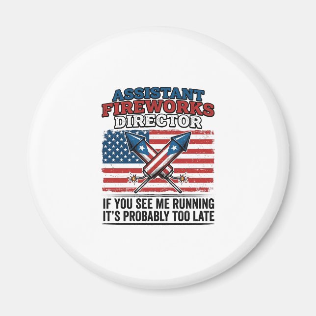 Íman Camisa Patriótica Engraçada de Diretor Assistente  (Frente)