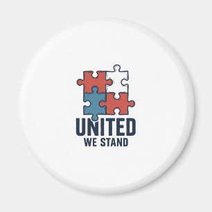 Íman Camisa Patriótica Peça de Puzzle Unidos Nós Perman