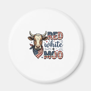 Íman Camisa Patriótica Vaca Vermelha Branca Moo 4 de Ju