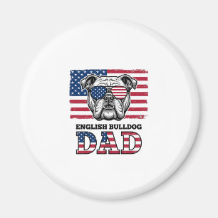 Íman Camisa Patriótica Vintage de Papai Bulldog Inglês