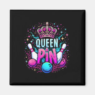 Íman Camisa Queen Pin Bowl Bowling League Para Bowling 
