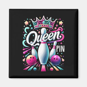 Íman Camisa Queen Pin Bowl Bowling League Para Bowling 