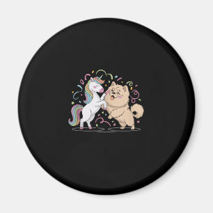 Íman Camisa Regata de Cachorro Chow Chow Com um Unicórn