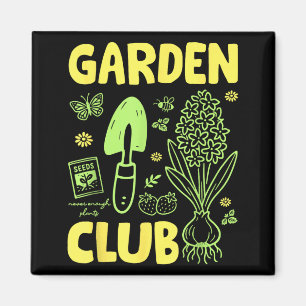 Íman Camisa retrô engraçada do clube de jardinagem aman