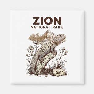 Íman Camisa Retro Lagarto de Zion National Park Hiking