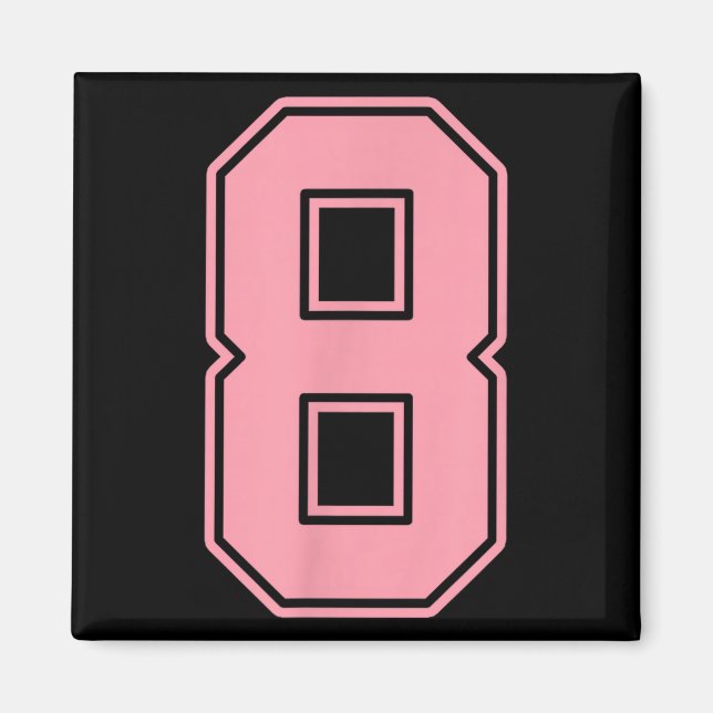 Íman Camisa rosa número 8 do jogador uniforme #8  (Frente)