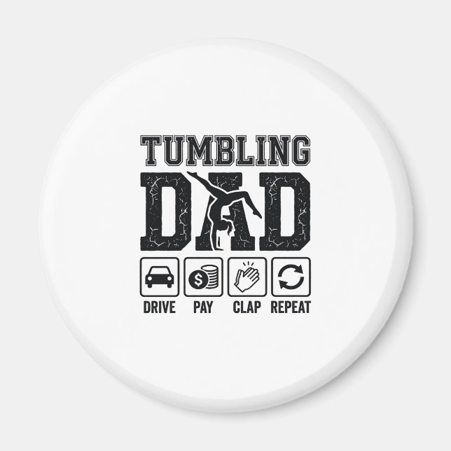 Íman Camisa Tumbling Dad Drive Pay Clap Repeat Design_1 (Frente)