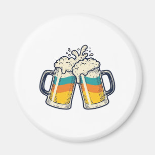 Íman Camisa Vector de Caneca de Cerveja Arco-Íris Vinta