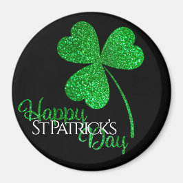 Íman Camisa Verde Glitter Shamrock Feliz Dia de São Pat