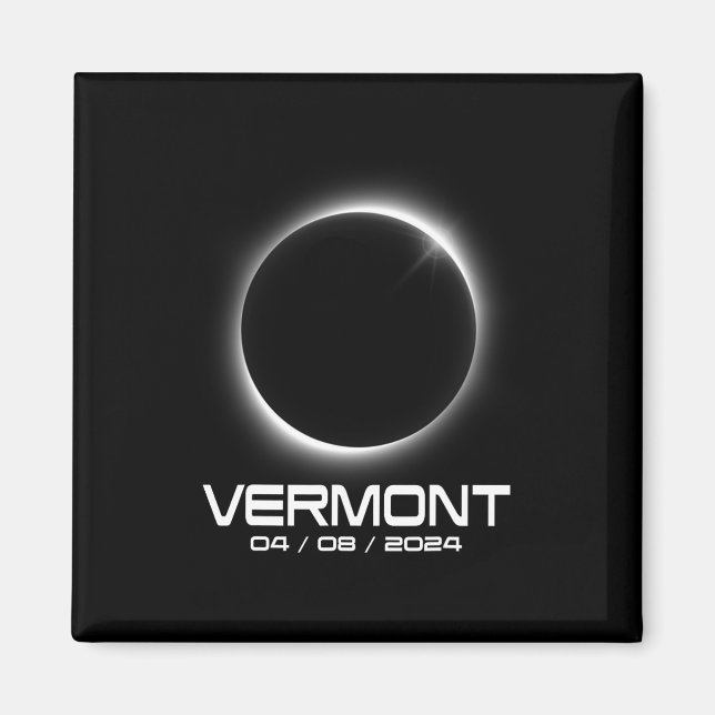Íman Camisa Vermont Vt Total Solar Eclipse 2024 Para Ho (Frente)