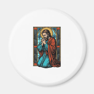 Íman Camisa Vetorial Figura Religiosa Orando Vintage De