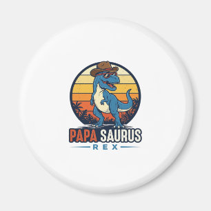 Íman Camisa Vintage de Dinossauro Cowboy Papa Saurus Re