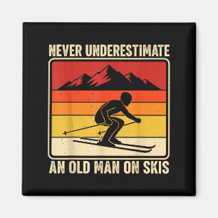 Íman Camisa vintage de esqui subestimar um velho em cim