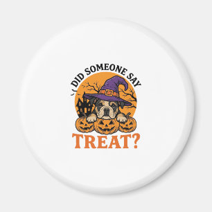 Íman Camisa Vintage de Halloween Bulldog Bruxa Dog Trea