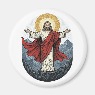 Íman Camisa Vintage Gravura Jesus Montanha