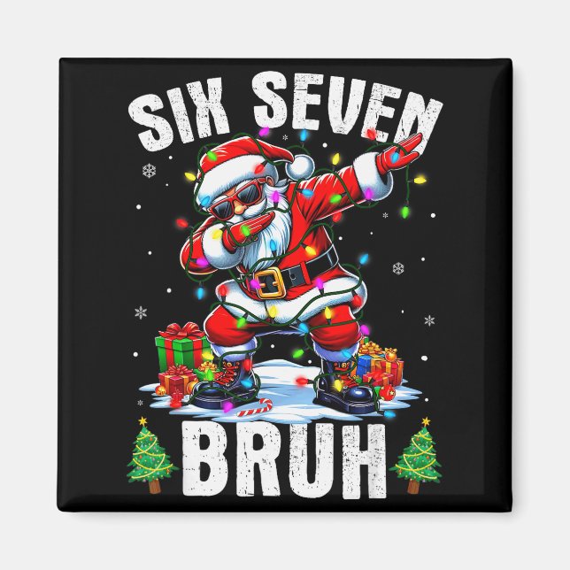 Íman Camisas de Natal do Papai Noel Dabbing Bruh 67 Sei (Frente)
