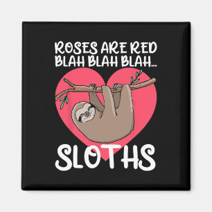 Íman Camisas de Preguiças Engraçadas São Rosas Vermelha