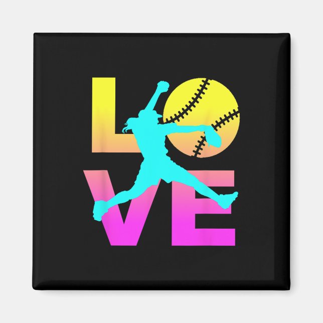Íman Camisas de Softbol para Meninas Amam  (Frente)