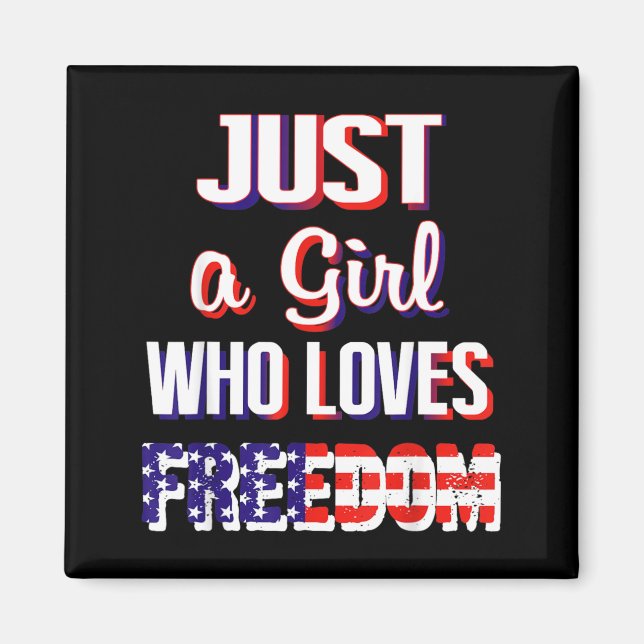 Íman Camisas do Dia da Independência Para Meninas Uma M (Frente)