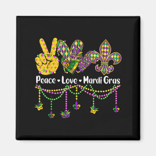 Íman Camisas do mardi gras da paz amor mulheres garota 