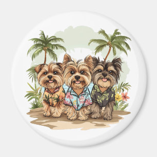 Íman Camisas havaianas de cães Yorkshire Terrier
