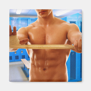 Íman CamisaSlipperyJoe do homem musculoso sem abs peito