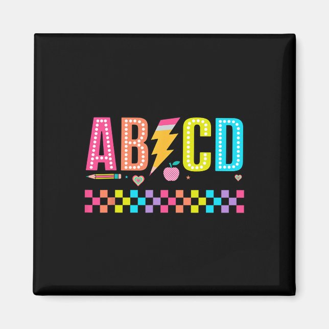 Íman Camiseta Abcd Volta às Aulas  (Frente)