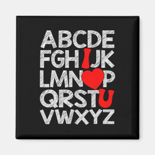 Íman Camiseta Alfabeto Abc Eu Te Amo Dia Dos Namorados 