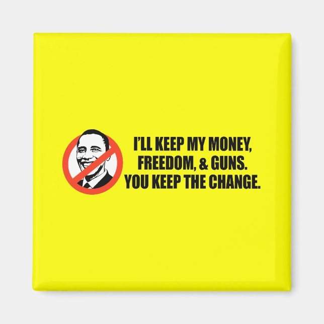 Íman Camiseta Anti-Obama - Você mantém a mudança (Frente)