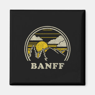 Íman Camiseta Banff Alberta Canadá Vintage Caminhada Mo