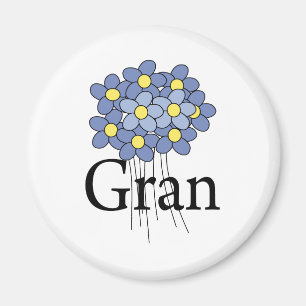 Íman Camiseta Bonito de Gran de Flor Azul
