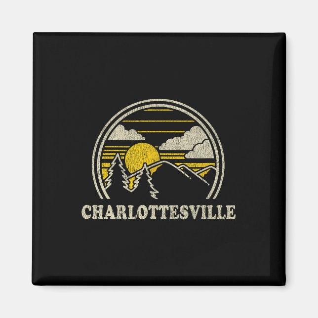 Íman Camiseta Charlottesville Virginia Va Vintage Camin (Frente)