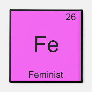 Íman Camiseta com Símbolo do Elemento Químico Feminista