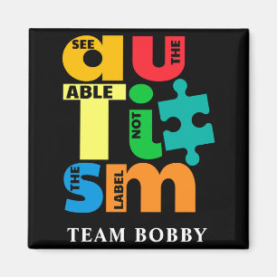 Íman Camiseta Consciência do Autismo Veja o Capaz Não o