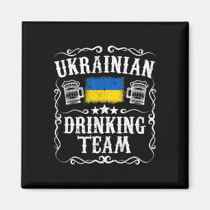 Íman Camiseta da Equipe de Bebedores Ucranianos Bandeir