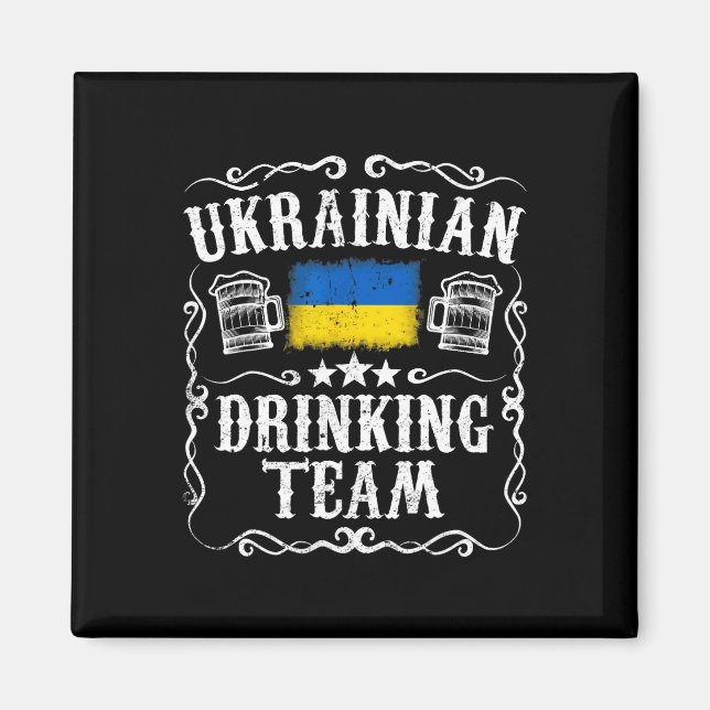 Íman Camiseta da Equipe de Bebedores Ucranianos Bandeir (Frente)