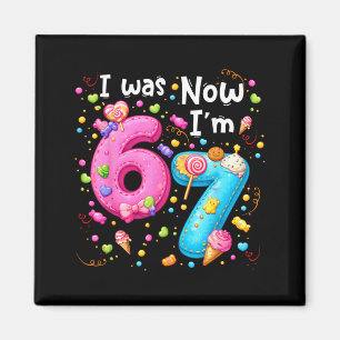 Íman Camiseta de Aniversário de Menina de 7 Anos - tinh