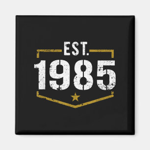 Íman Camiseta de Aniversário Estabelecida em 1985 Estil