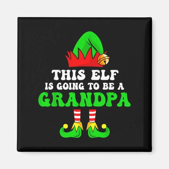 Íman Camiseta de Anúncio de Bebê de Natal Este Elfo Vai (Frente)