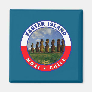 Íman camiseta de aquarela da ilha de Páscoa chile