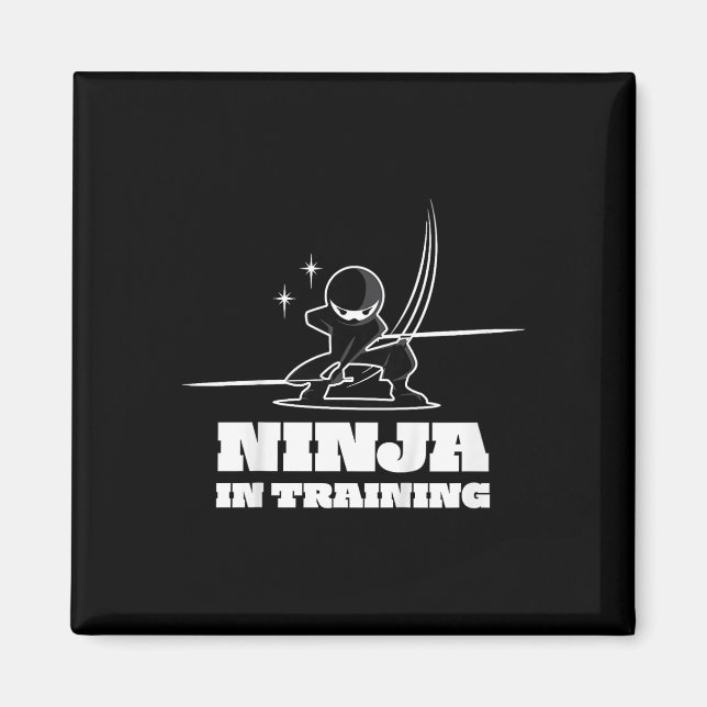 Íman Camiseta de Artes Marciais Ninja Warrior Fofa para (Frente)
