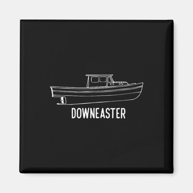 Íman Camiseta de barco de pesca de lagosta Downeaster d (Frente)
