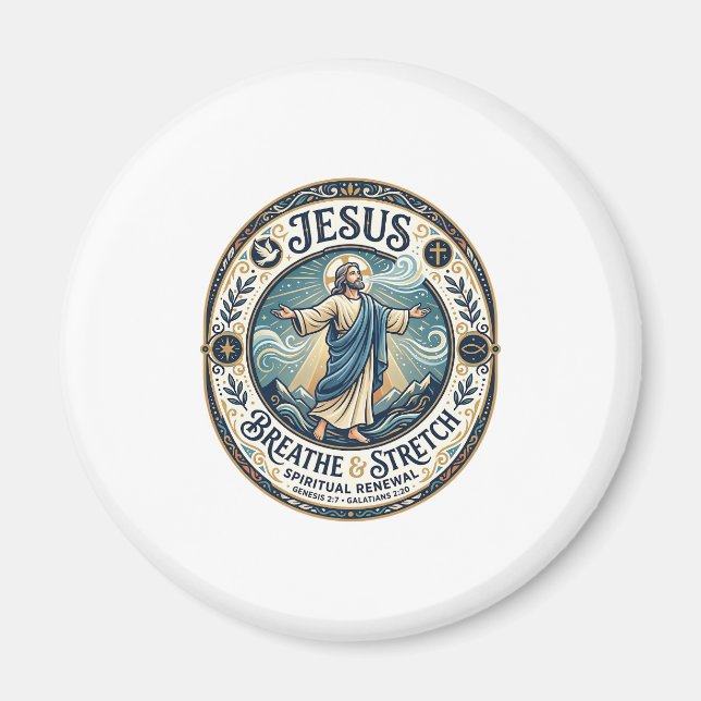 Íman Camiseta de Bem-Estar do Movimento Suave de Jesus  (Frente)
