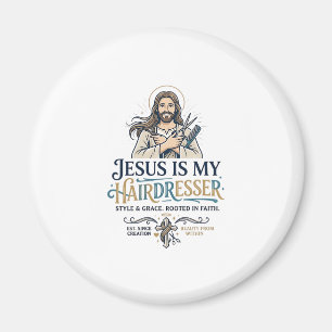 Íman Camiseta de Cabeleireiro Salão de Beleza Jesus Ins