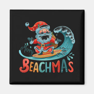 Íman Camiseta de Design Retro de Surfista Papai Noel Fe