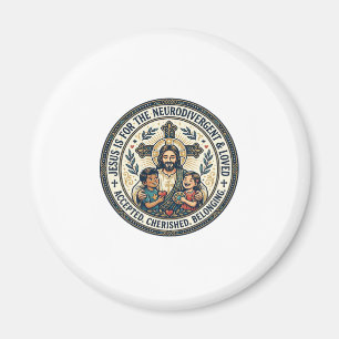 Íman Camiseta de Encorajamento Neurodivergente Jesus In
