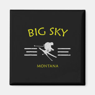 Íman Camiseta de Esqui Big Sky Montana