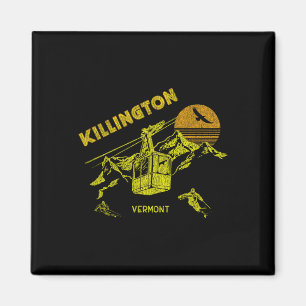 Íman Camiseta de Esqui Retro Desgastada Killington Verm