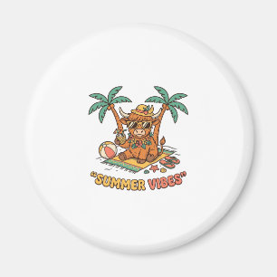 Íman Camiseta de Férias de Praia Vaca Highland Fofa Vib